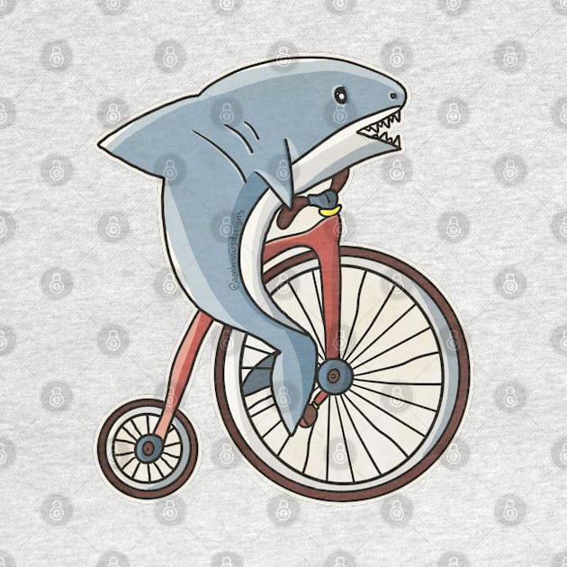 Shark On A Bike by nonbeenarydesigns